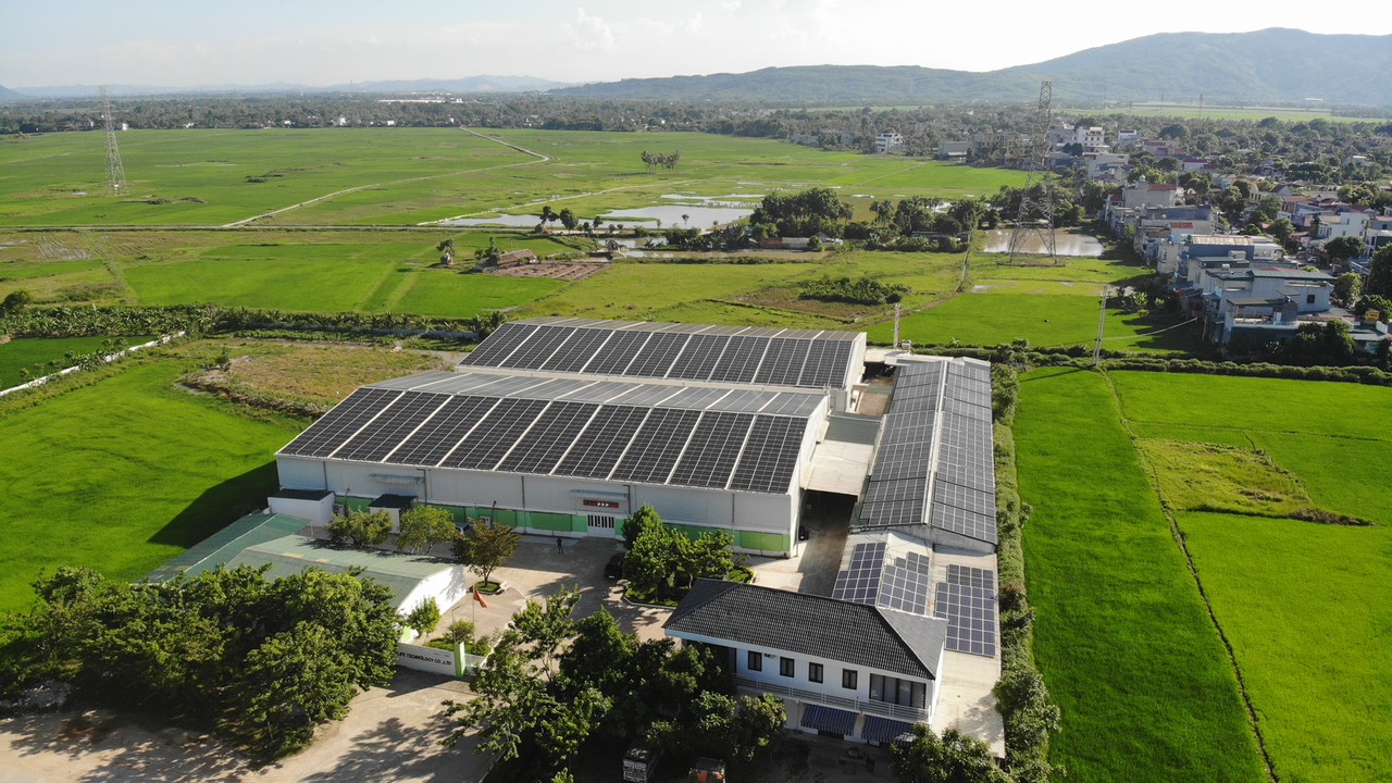 Actlife green factory with solar panels